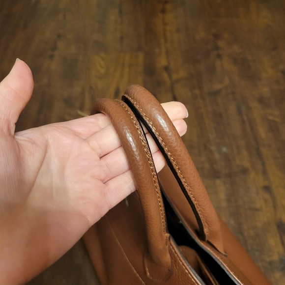 DIVINA FIRENZE Tote Bag Purse Satchel Viral Margaux Style Leather Chocolate - Picture 5 of 8